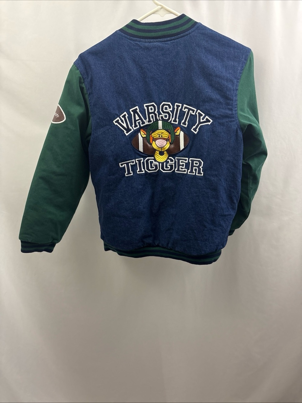 Vtg THE DISNEY STORE Tigger Original Denim Varsity Jacket Kids Youth Sz 10/12 - Picture 10 of 11